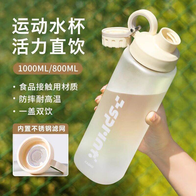 2025新款水杯男生大容量夏季防摔耐高温女带茶隔便携塑料运动杯子