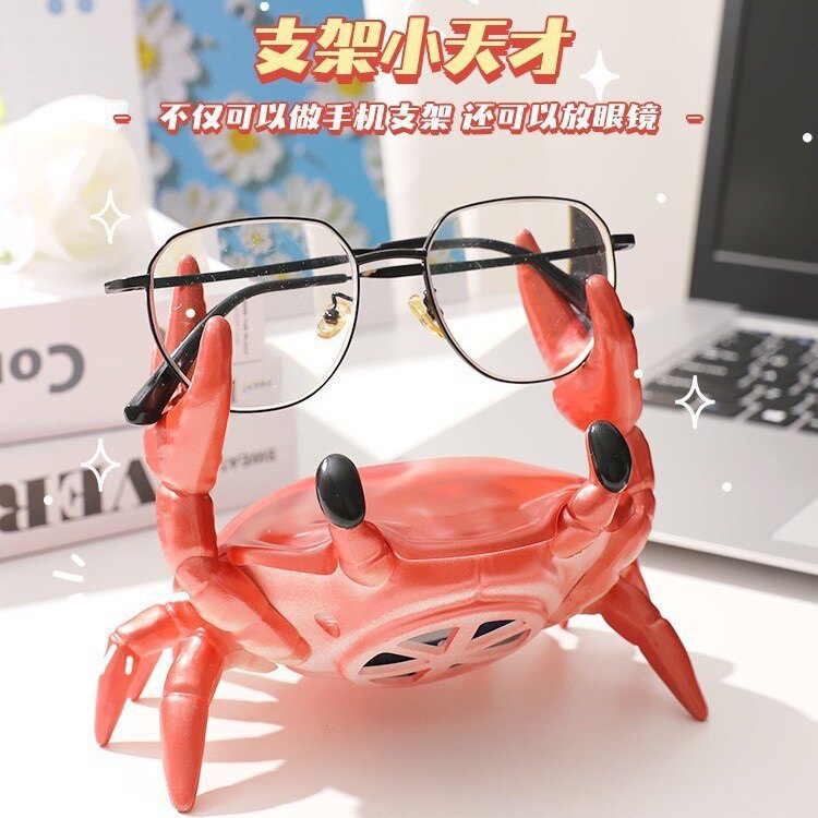螃蟹摆件迷你多功能蓝牙音响手机桌面支架创意TF插卡U盘小低音炮