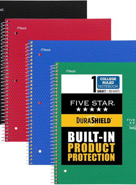 MEAD美德FIVE STAR一科目三孔笔记本记事本27.9X21.5cm