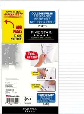 MEAD 17022 美德FIVE STAR美式三孔活页纸27.9x21.5cm