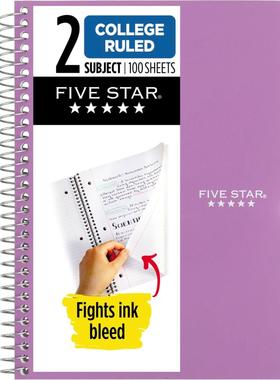 MEAD 06180 美德FIVE STAR美式二科目铁笔记本记事本24.1X15.2cm