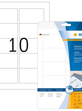 HERMA德国豪玛8840 A4-25张喷墨打印机专用不干胶标签83.8x50.8mm