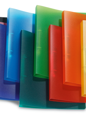 HERMA德国豪玛A4文件夹两孔文件夹D型圈半透明两孔活页夹资料夹