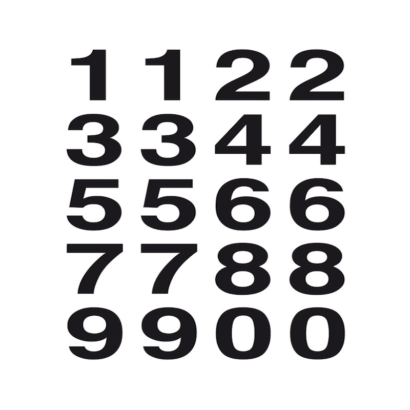 豪玛牌黑色数字0-9标签贴