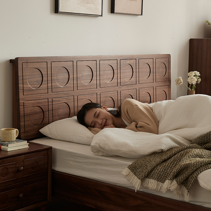 璞沁木作黑胡桃木床双人床