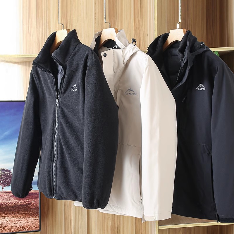 鹅绒内胆三合一冲锋衣羽绒服 男款户外防水内胆可拆卸冬保暖外套
