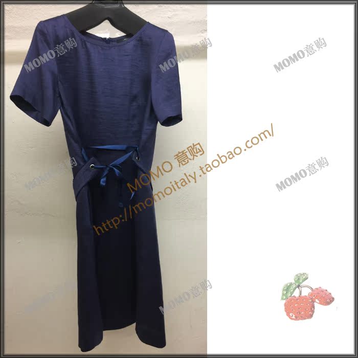 MOMOÒ⹺ MaxMara WEEKEND 2018´ºÏÄ À¶É«Ë¿Âé¶ÌÐäÁ¬ÒÂȹ