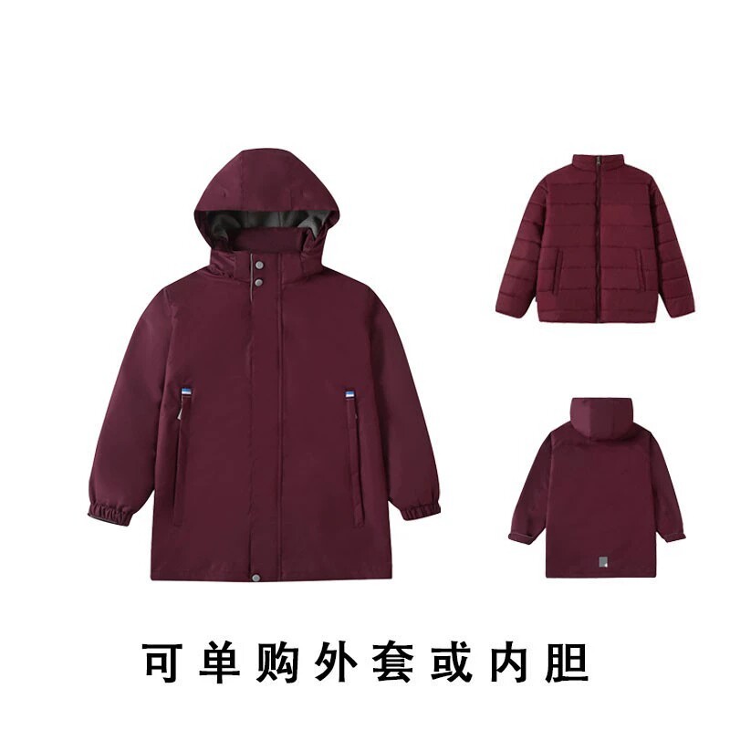 男女童冲锋衣冬季内胆羽绒服中小校服/园服