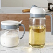 网红自动开合油壶大容量玻璃壶调味罐厨房家用醋壶调味品组合装