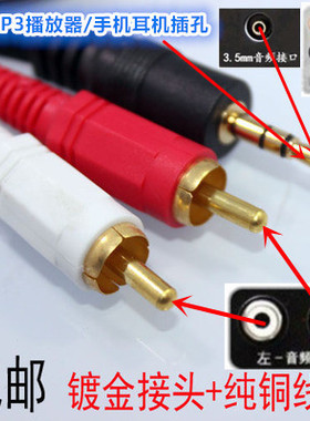 1漫步者 R1600TIII一分二 音频线3.5转双莲花头2rca音响电脑音箱
