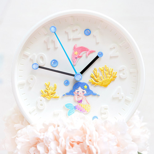 童话海底系列刺绣贴手机switch包包装饰贴手账本书包diy自粘布贴