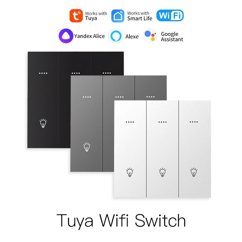 涂鸦智能开关wifi无线远程语音面板tuya欧规英规零火版Tuya图片