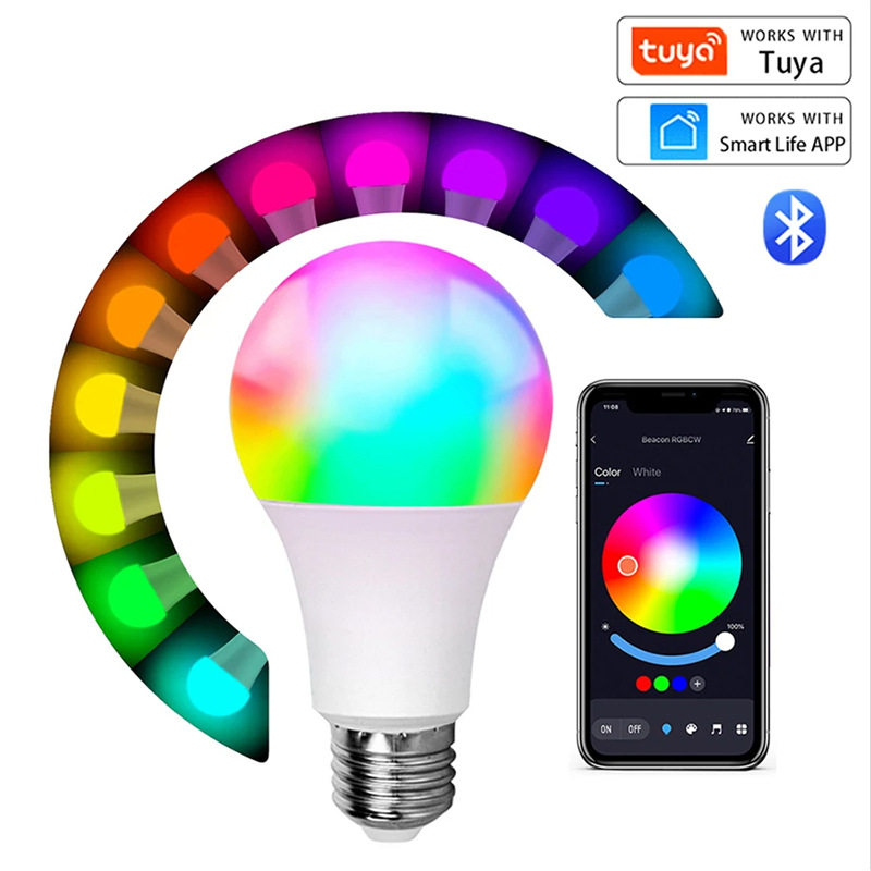 涂鸦智能蓝牙Bluetooth球泡RGB CW调光调色LED灯泡手机APP控制图片