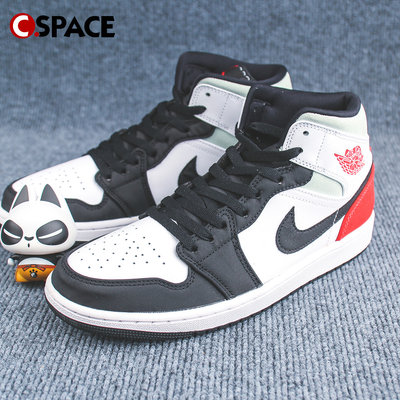 Cspace W Air Jordan 1 Mid SE AJ1白红 复古篮球鞋 852542-100