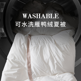 可水洗95%法国雁鸭绒夏凉被子轻薄空调被透气可机洗夏季薄款被芯