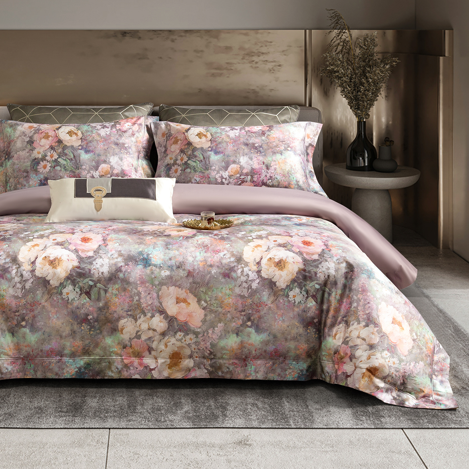 140支轻奢进口埃及棉印花四件套全棉高端床上用品纯棉床单款套件