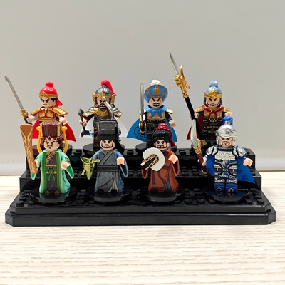 迪库积木三国小侠男孩益智拼装玩具人仔儿童拼插法正庞统凌统小人