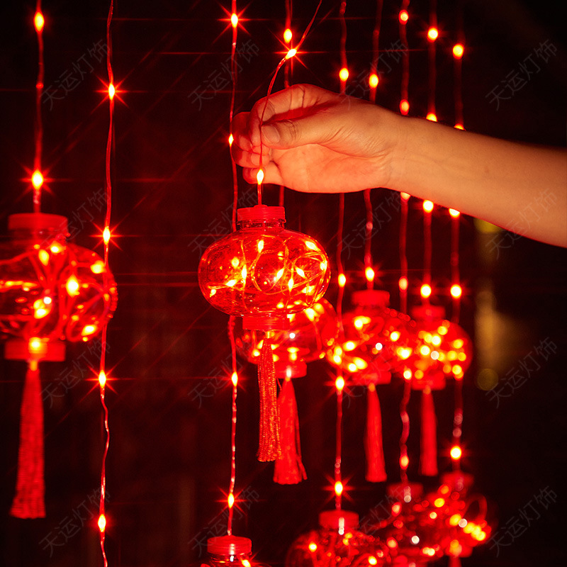 新年装饰灯铜线led灯串新年小彩灯春节灯笼家用氛围灯串大量批发