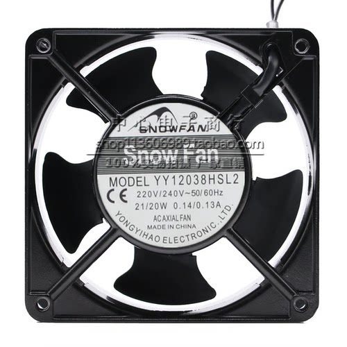 SNOWFAN机柜轴流风机AC 220V 12CM 12038交流散热YY12038HSL2/HBL