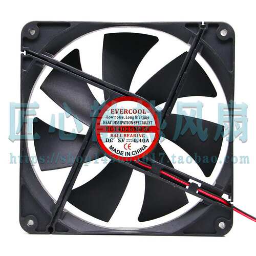 EVERCOOL EC14025M05C DC 5V 0.40A 140x25MM 14厘米散热风扇