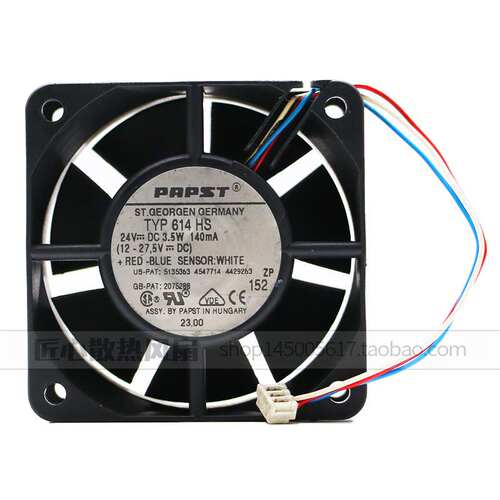 原装EBM PAPST TYP 614 HS 24V 3.5W 140mA 6CM 6025 变频器风扇
