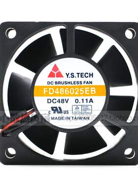 全新 元山 Y.S.TECH FD486025EB 6025 6CM 48V 0.11A 3线散热风扇