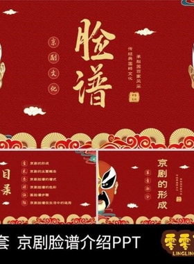 P26-红色国潮风中国国粹京剧脸谱介绍PPT课件可编辑动态PPT模板