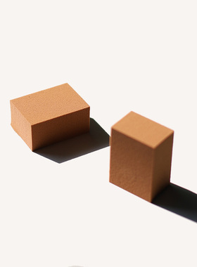 Precia巧克力方块芝士乳胶专业抛光磨皮美妆菱形粉扑平面海绵干用