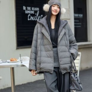 百搭假两件连帽羽绒服女66813 宽松休闲韩版 合肥欢欢 冬眠日记