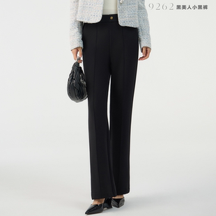 显瘦休闲微喇小黑裤 合肥欢欢 修身 秋冬加绒时尚 女9262 黑美人