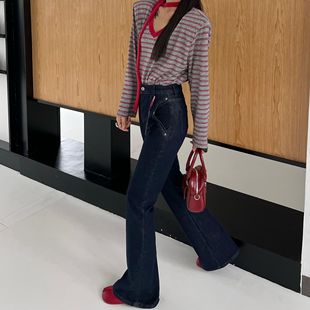 修垮神器 显瘦微喇牛仔裤 秋季 复古弹力修身 女010 时尚 合肥欢欢