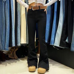 显瘦提臀喇叭加绒牛仔裤 合肥欢欢 弹力修身 时尚 女冬19051 马蹄裤