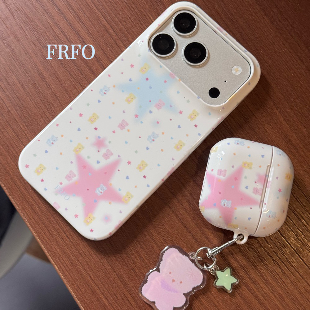 苍兰森林 彩色小熊韩国进口亮面菲林手机壳适用苹果iPhone17ProMax硬壳AirPodsPro高级感粉色多巴胺原创挂件