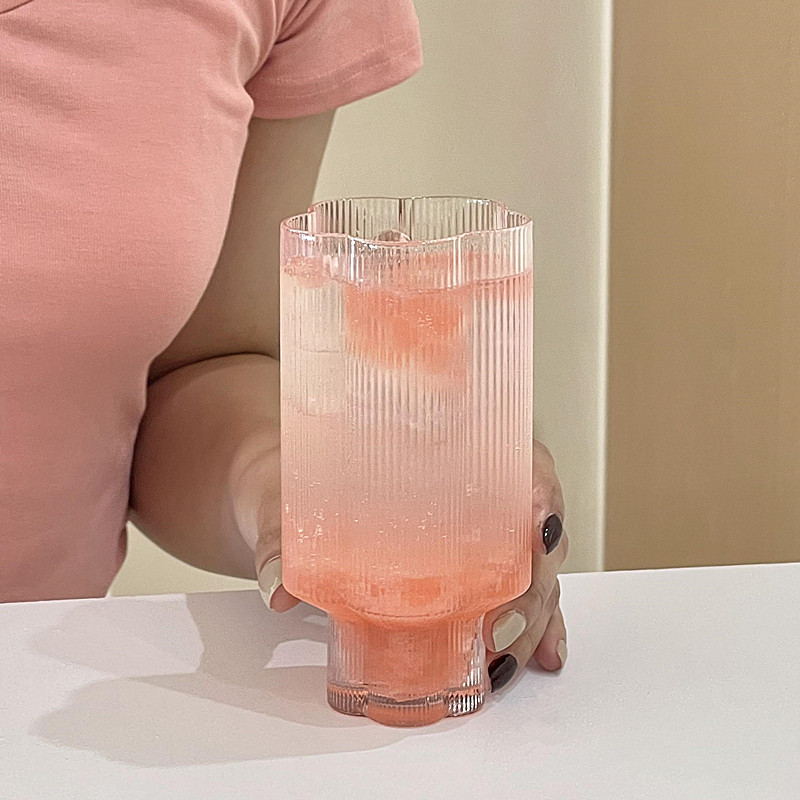玻璃中古条纹可叠咖啡杯