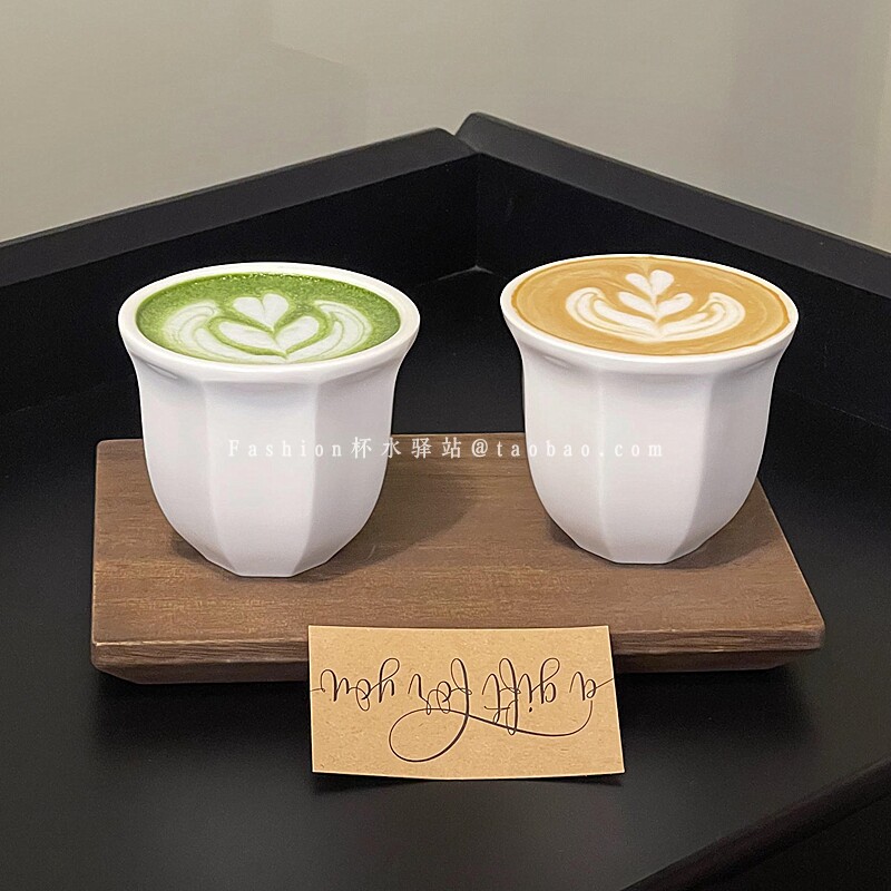 ins风纯色陶瓷拿铁咖啡杯