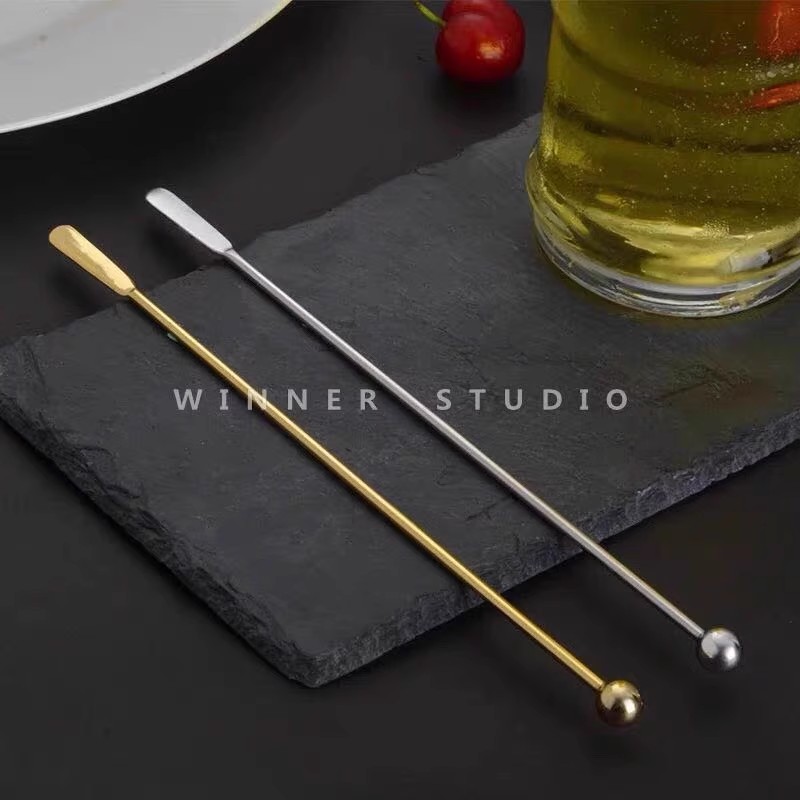 ins搅拌棍酒吧创意特调调酒棒不锈钢咖啡搅拌棒镀金高颜值搅拌勺