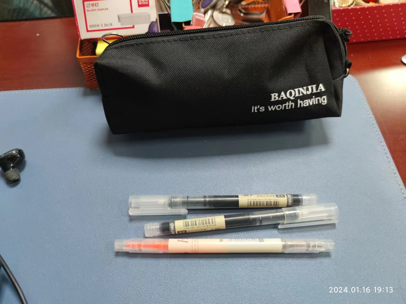 原单黑色防水简约笔袋