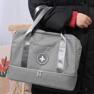 干湿分离！可放鞋子！手提单肩双胆健身收纳包旅游行李包游泳包