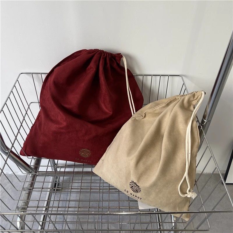 色柔软麂皮绒布束口袋