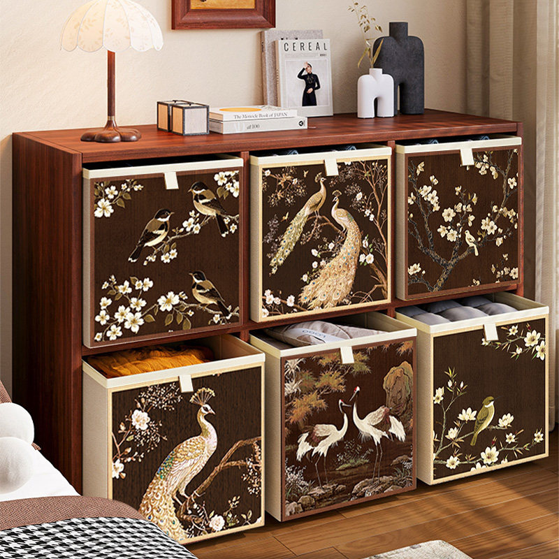 中古风收纳箱卡莱克格子柜收纳盒