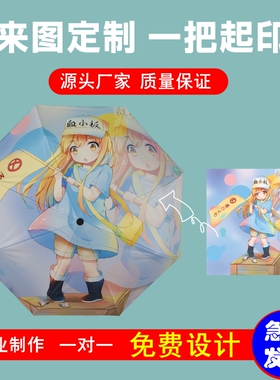 diy雨伞定制可印图案logo动漫图片字照片礼品广告晴雨伞订做创意