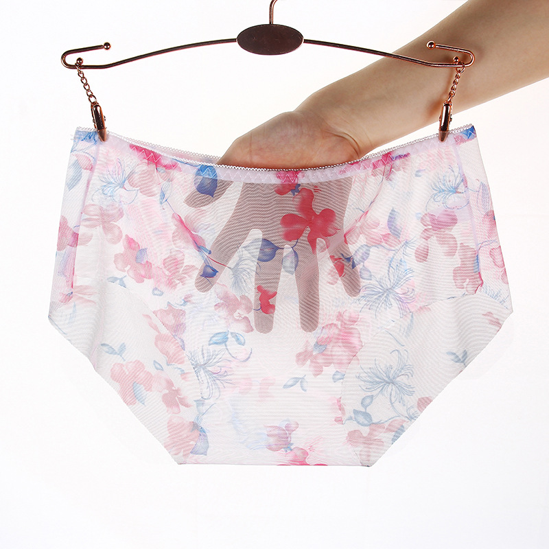 冰丝超薄透明网纱火辣大码三角裤