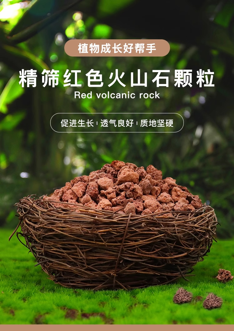 天然红色火山岩石颗粒园林造景多肉植物铺面拌土鱼缸过滤材底砂