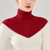 羊绒脖套女男秋冬针织毛线护颈椎保暖围脖高领毛衣假领子装 饰围巾