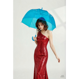 鸟笼伞透明雨伞大加厚绯闻女孩高质量高颜值樱花长柄蘑菇深拱形伞