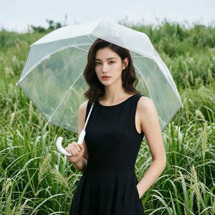 绯闻女孩同款拱形透明伞制服JK拍照道具透明长柄校园写真