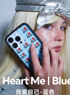 wildflow联名I Heart Me丨Blue蓝色爱自己壳适用苹果17Pro新iphone16/15/14/13/12/Pro/Max/Plus防摔wf