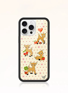 Wildflow新款可爱圣诞樱桃爱心草莓小鹿苹果17Pro壳适用iPhone15/14/13ProMax/plus12梅花鹿防摔保护套17