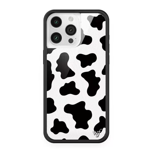 Wildflow联名黑白奶牛纹性感豹纹苹果17Pro适用iPhone16/15/14ProMax/Plus壳WF艺术13防摔壳少女欧美时尚