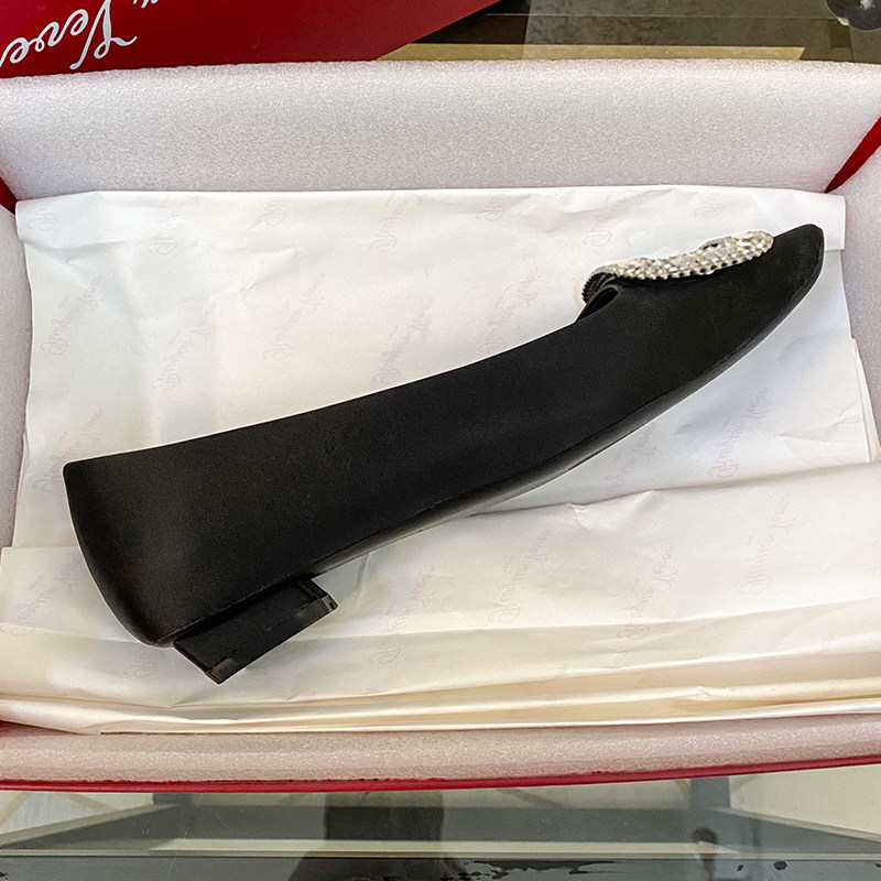 工厂关闭 高端版RV鞋子特价清仓 真丝2.5cm平跟单鞋女鞋通勤方扣